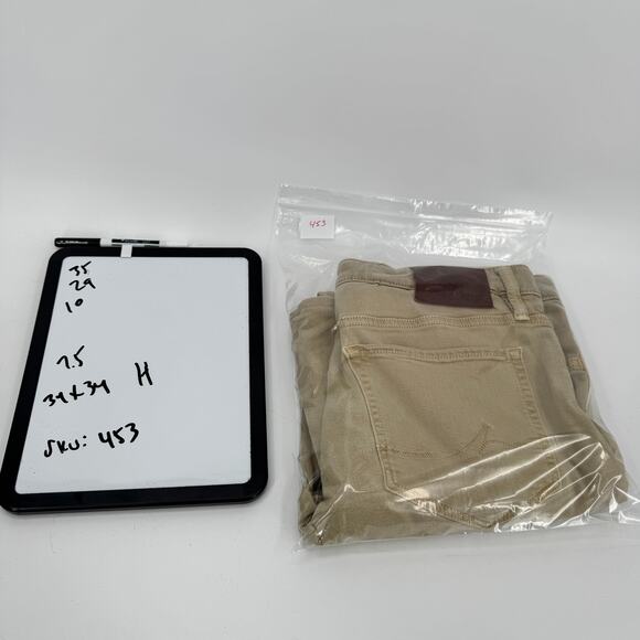 34 Heritage Jeans Mens 34 (35x29 ACTUAL) Courage Mid Rise Light Tan Denim HEMMED - Picture 12 of 12